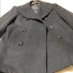 100% wool blue pea coat 34R